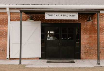 Front entrance of The Chair Factory venue in Gainesville
