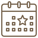 Icon of a calendar with a star on the wedding date
