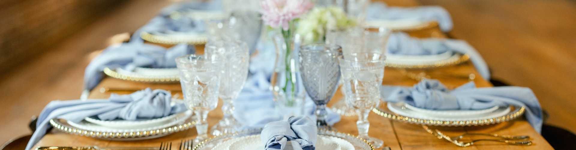 Reception place settings for industrial wedding in Gainesville
