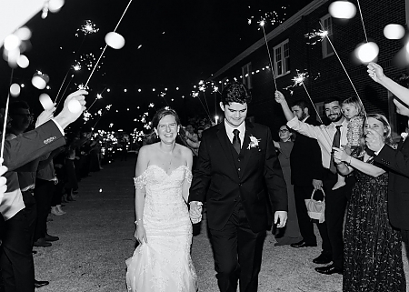 Black and White Wedding Send-Off Photo