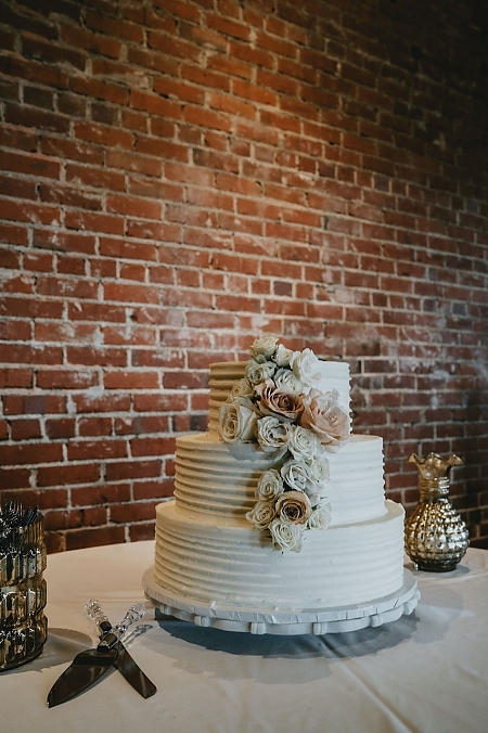 White and Pink Wedding Cake