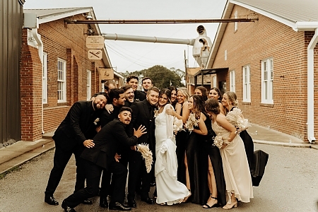 Black and Cream Wedding Party
