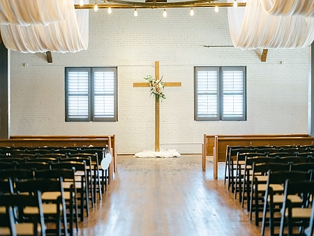Decorated Ceremony Space at The Chair Factory