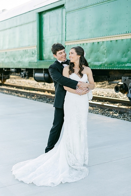 Bride and Groom Photos with Train