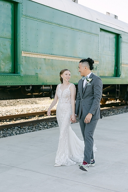 Wedding Photos with Antique Train