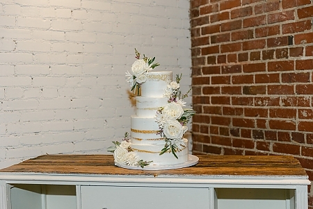 White Flower Wedding Cake